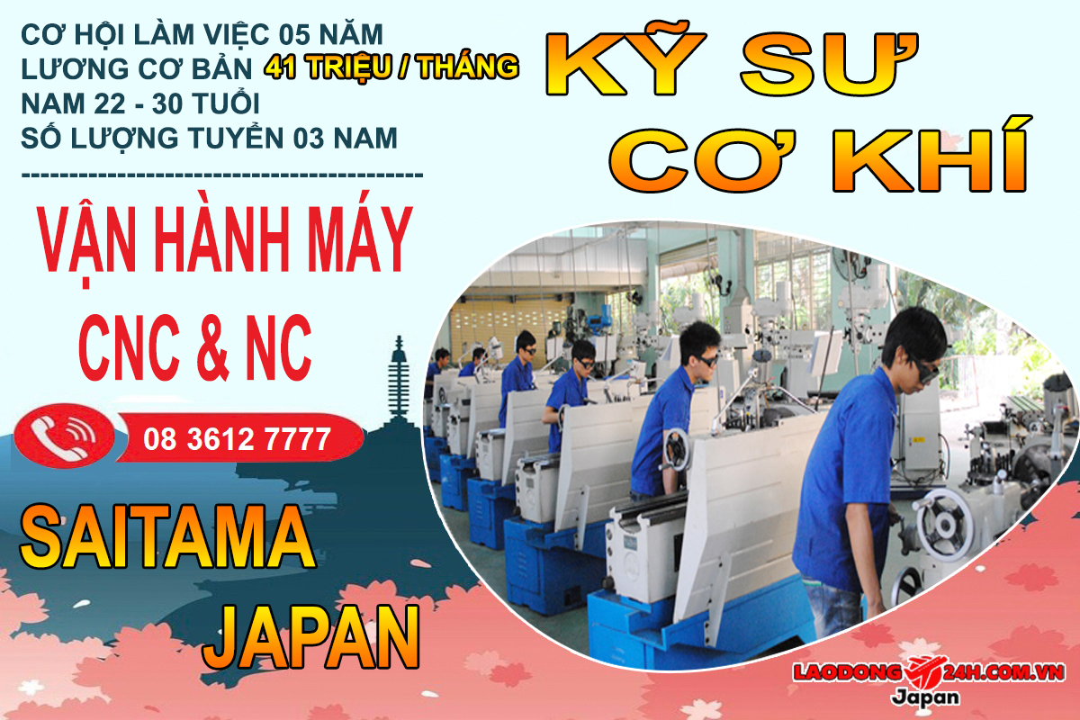Kỹ Sư Cơ Khí – Vận Hành máy CNC & NC Saitama