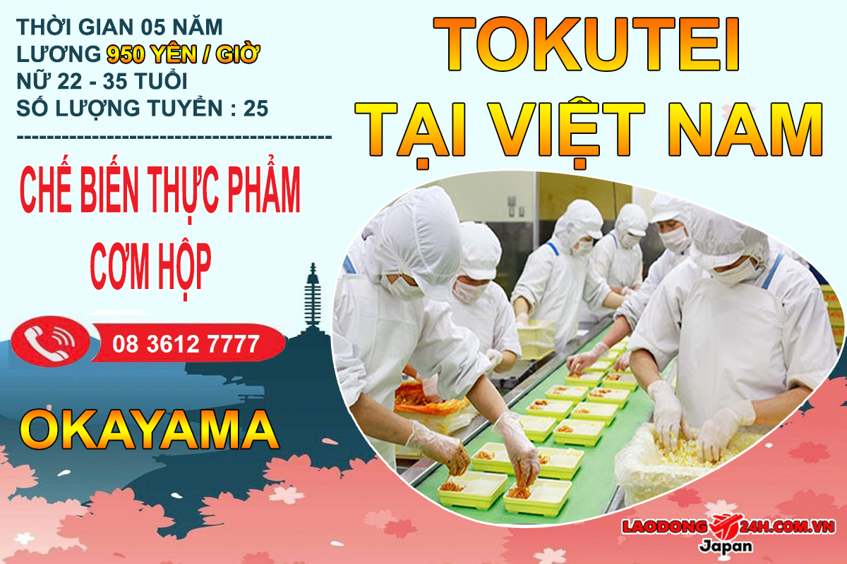 Tokutei Chế biến thực phẩm cơm hộp Okayama
